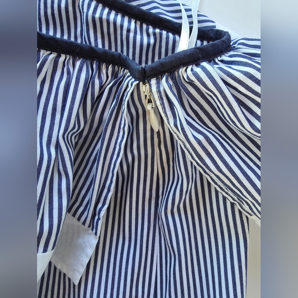 J Crew One Shoulder Ruffle Navy and White Striped Blouse Women's size 2 - Picture 10 of 10